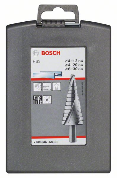Bosch HSS Stufenbohrer-Set 4 - 12 mm / 4 - 20 mm / 6 - 30 mm 3tlg.