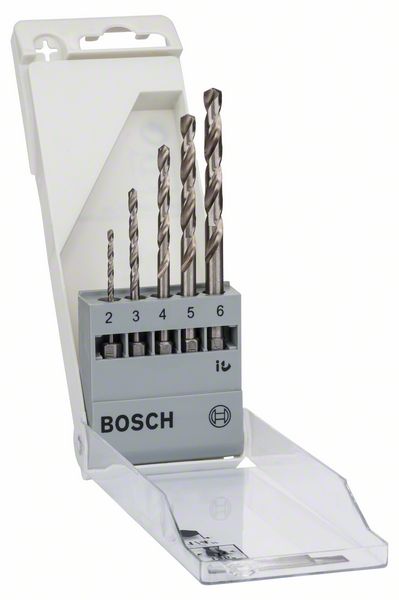 Bosch HSS-G Metallbohrer-Set DIN 338 Ø 2/3/4/5/6 mm in Kassette