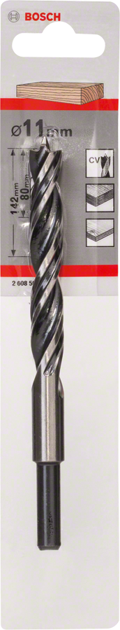 Bosch Holzspiralbohrer Standard mit Zentrierspitze Ø 11x80x142 mm