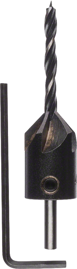 Bosch Holzspiralbohrer mit Senker / Sechskant-Stiftschlüssel Ø 3 - 12 mm