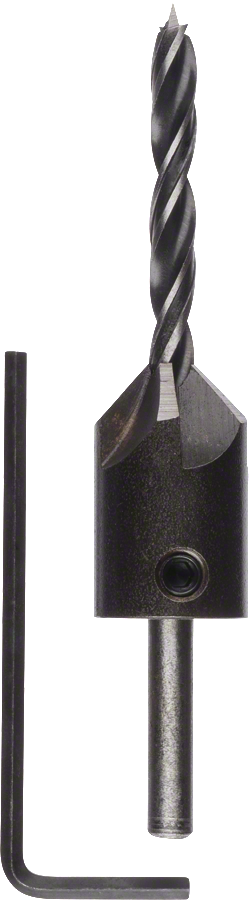 Bosch Holzspiralbohrer mit Senker / Sechskant-Stiftschlüssel Ø 3 - 12 mm