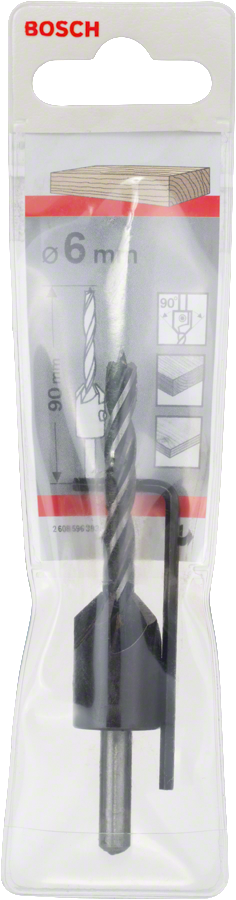 Bosch Holzspiralbohrer mit Senker / Sechskant-Stiftschlüssel Ø 3 - 12 mm