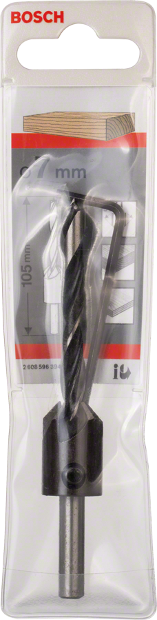 Bosch Holzspiralbohrer mit Senker / Sechskant-Stiftschlüssel Ø 3 - 12 mm