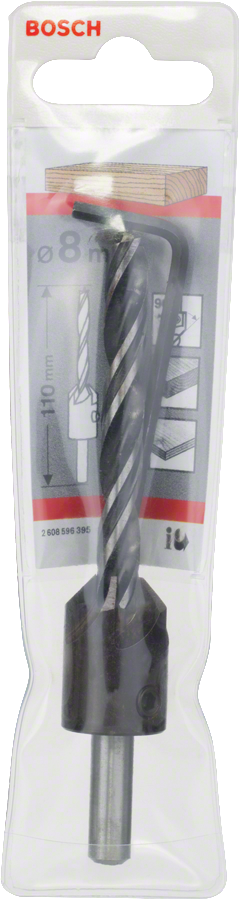Bosch Holzspiralbohrer mit Senker / Sechskant-Stiftschlüssel Ø 3 - 12 mm