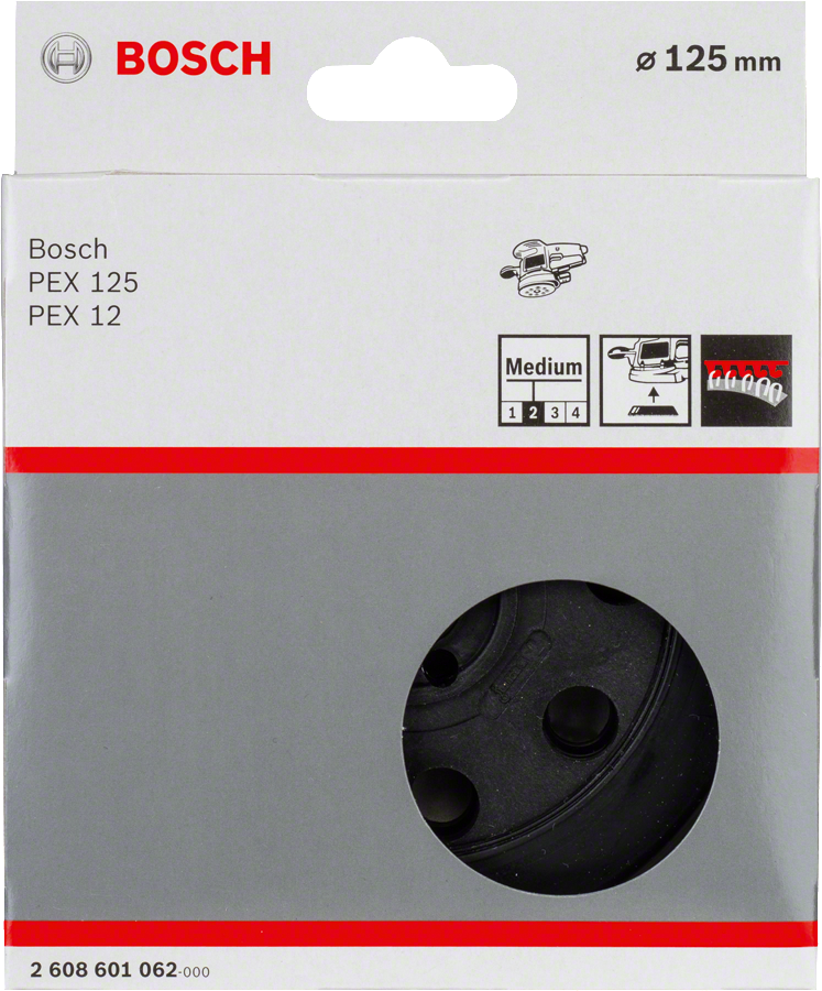 Bosch Schleifteller mit Klett mittelhart Ø 125 mm für Exzenterschleifer PEX