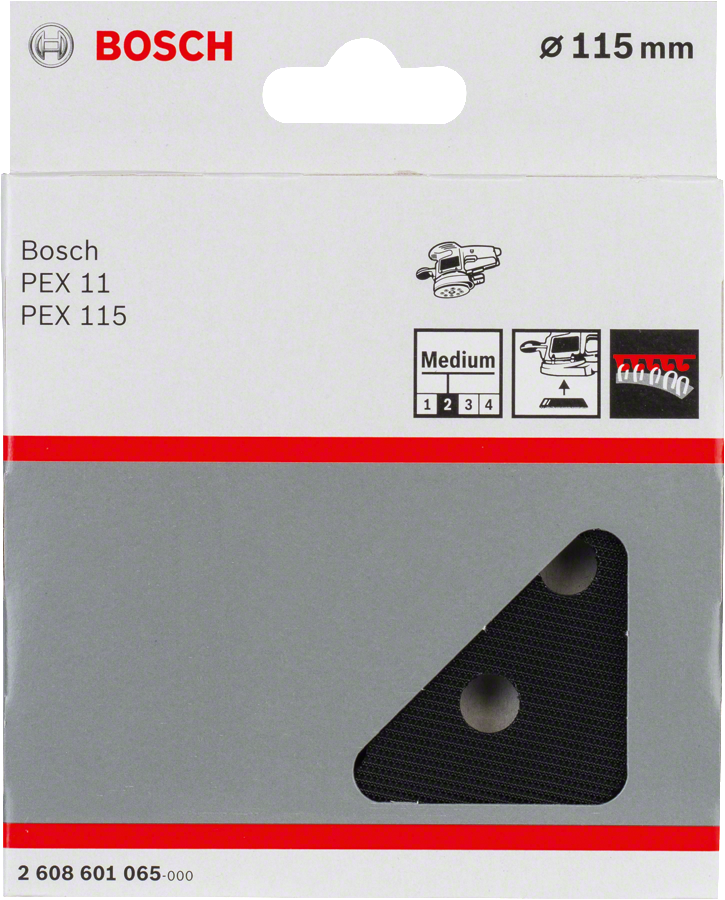Bosch Schleifteller mittelhart mit Klett Ø 115 mm für Exzenterschleifer PEX 115 A / 11 A / 9.6 VA