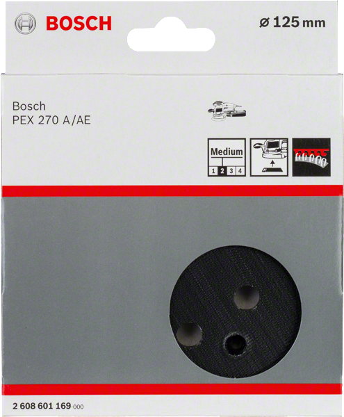 Bosch Schleifteller mittelhart mit Klett Ø 125 mm für Exzenterschleifer PEX 270 A / PEX 270 AE