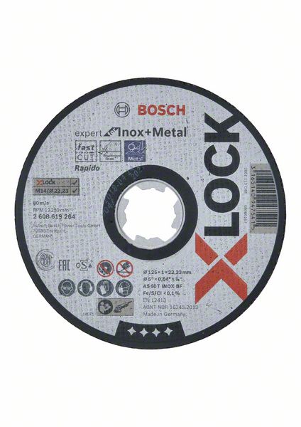 Bosch Professional X-Lock Expert for Inox + Metal Trennscheibe Rapido Ø 125x1x22,23 mm
