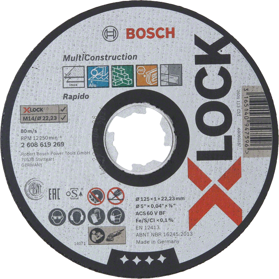 Bosch Professional X-Lock Trennscheibe Multi Material Ø 125x1x22.23 mm