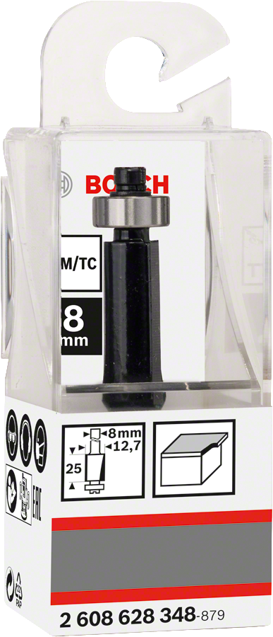 Bosch Professional Laminat-Bündigfräser, 8 mm, D1 12,7 mm, L 25,4 mm, G 68 mm