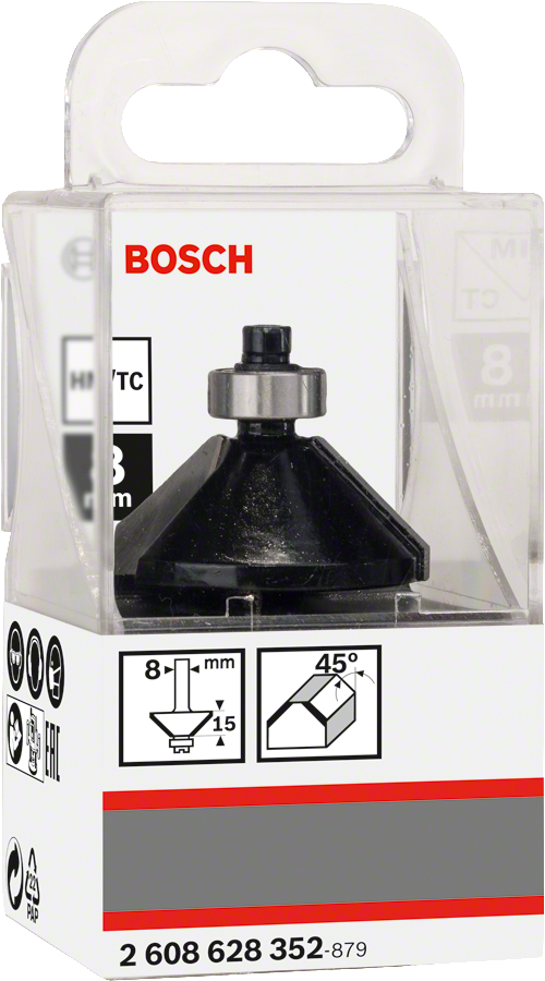 Bosch Fasefräser, 8 mm, B 11 mm, L 14,7 mm, G 56 mm, 45°