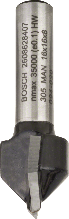 Bosch Professional V-Nutfräser, 8 mm, D1 16 mm, L 16 mm, G 45 mm, 90°