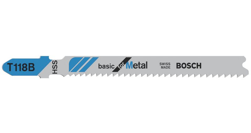 Bosch Stichsägeblatt 92 mm T 118 B Basic for Metal für gerade Schnitte in Bleche