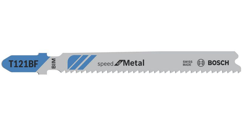 Bosch Stichsägeblatt T 121 BF Speed for Metal für schnelle gerade Schnitte in Metall
