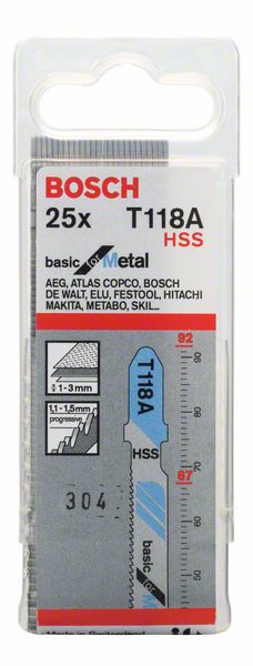 Bosch Stichsägeblatt T 118 A Basic for Metal