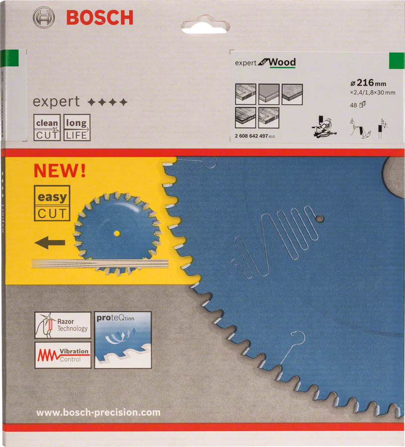 Bosch Expert for Wood Kreissägeblatt 216x2.4/1.8x30 mm 48 Zähne Holz