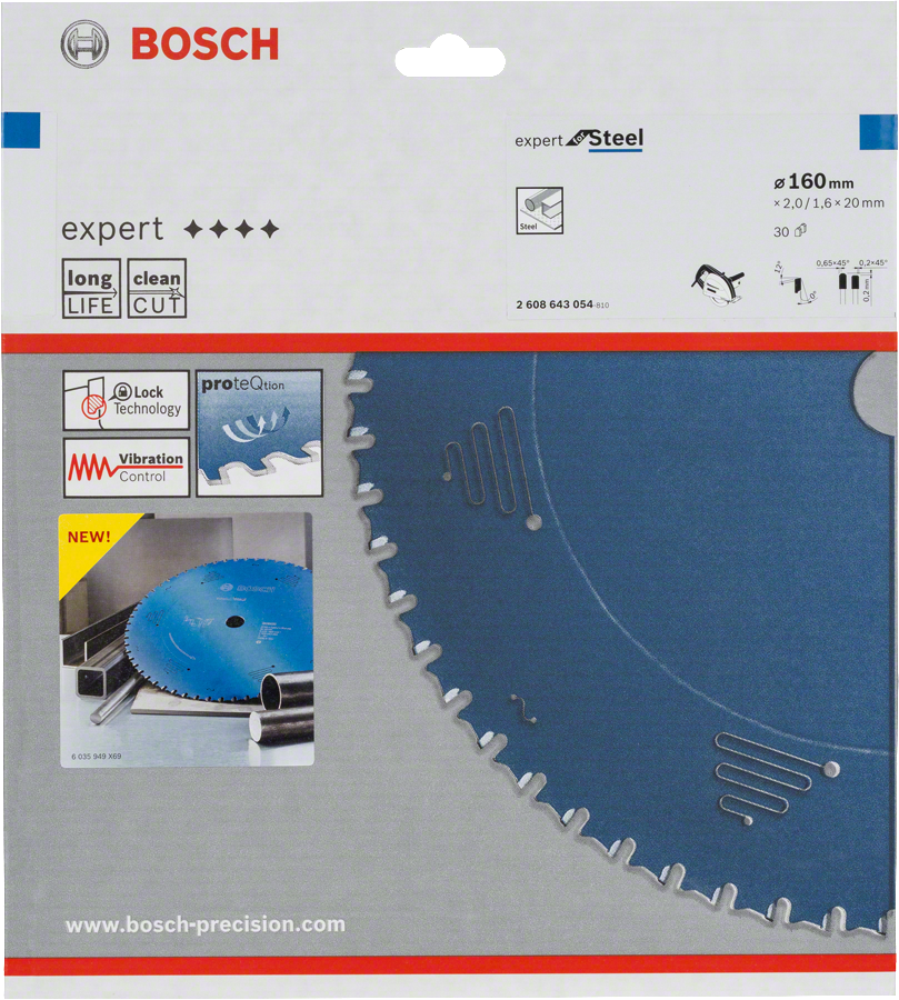 Bosch Expert for Steel Kreissägeblatt Ø 160/20 30 Zähne Stahl