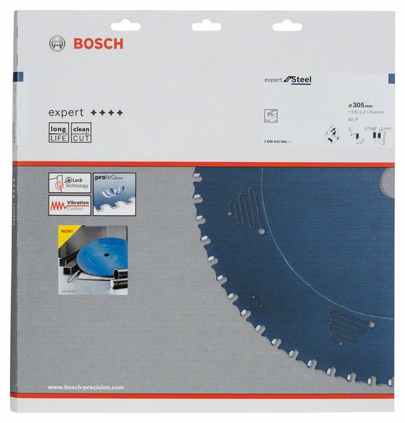 Bosch Professional Expert for Steel Kreissägeblatt 305x25.4x2.6 mm 60 Zähne Stahl