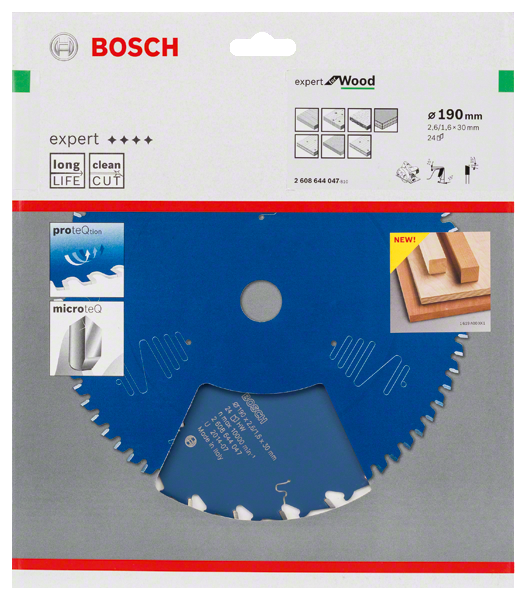 Bosch Professional Expert for Wood Kreissägeblatt 190x30x2.6 mm 24 Zähne Holz