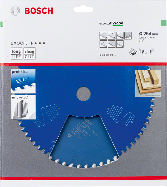 Bosch Expert for Wood Kreissägeblatt 254/30 54 Zähne Holz