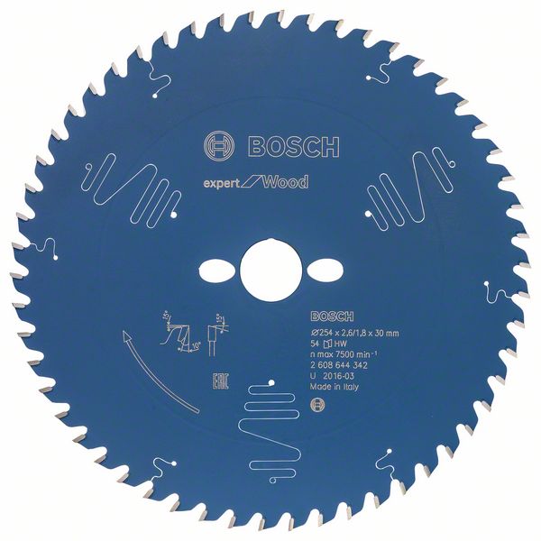 Bosch Expert for Wood Kreissägeblatt 254/30 54 Zähne Holz