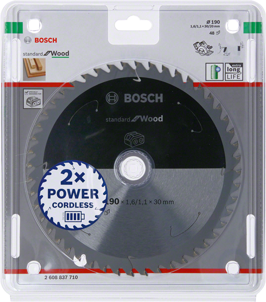 Bosch Professional Standard for Wood Kreissägeblatt 190x1.6/1.1x30 48 Zähne Holz