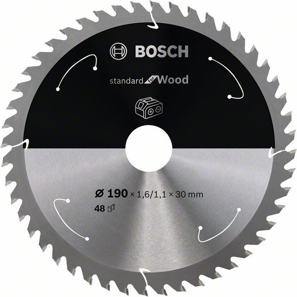 Bosch Professional Standard for Wood Kreissägeblatt 190x1.6/1.1x30 48 Zähne Holz