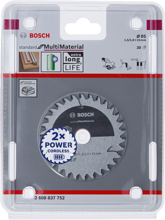Bosch Professional Standard for Multi Material Kreissägeblatt 85/15 30 Zähne MultiMaterial