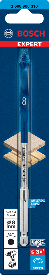 Bosch Expert SelfCut Speed Flachfräsbohrer 1/4" Ø 8 x 152 mm