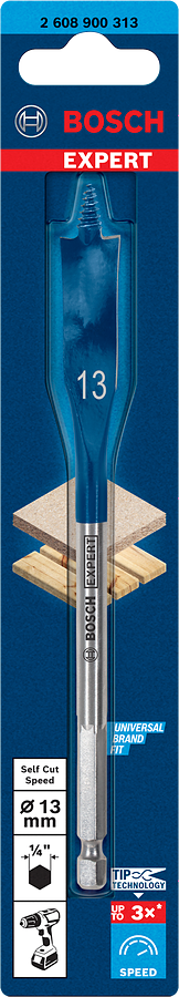 Bosch Expert SelfCut Speed Flachfräsbohrer 1/4" Ø 13 x 152 mm