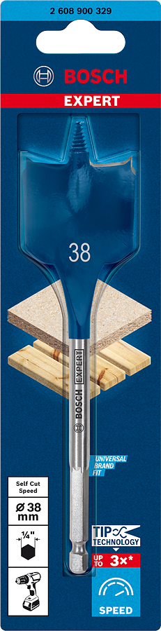 Bosch Expert SelfCut Speed Flachfräsbohrer 1/4" Ø 38 x 152 mm