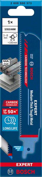 Bosch Professional Expert Säbelsägeblatt S 955 HHM Medium-Thick Tough Metal