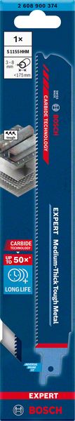 Bosch Expert Säbelsägeblatt S 1155 HHM Medium-Thick Tough Metal für mittleres Metall