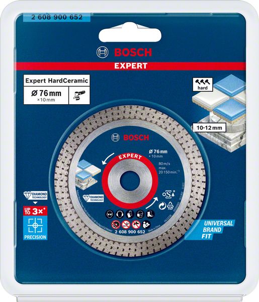 Bosch Expert Diamanttrennscheibe HardCeramic Ø 76x10 mm für 10-12 mm Hartkeramikfliesen