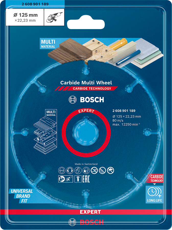Bosch Expert Trennscheibe Carbide Multi Wheel Ø 125 mm für Multimaterial wie Holz, Metall oder Kunststoff