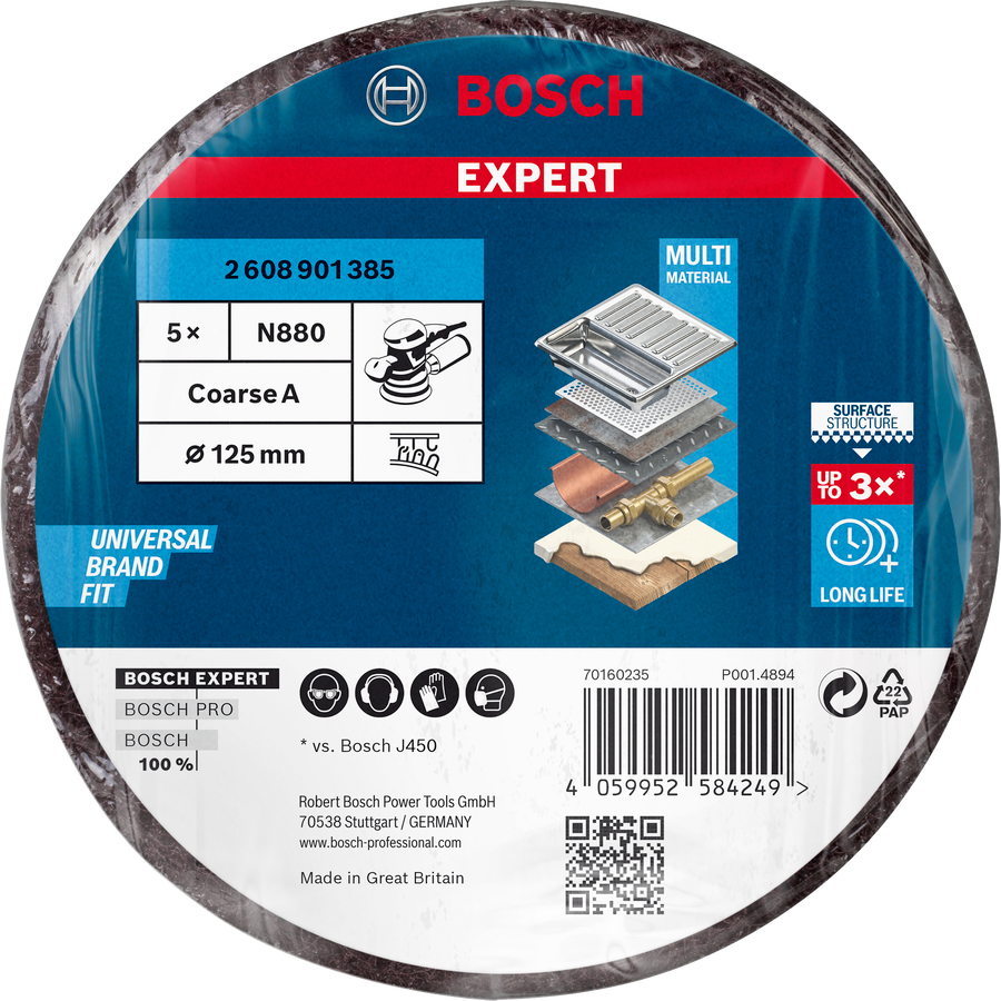 Bosch Vliesscheibe Ø 125 mm K100 Grobes AIOx (braun)