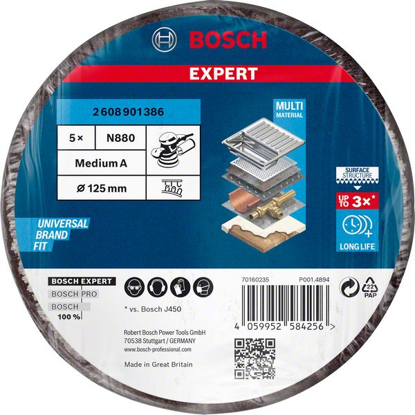 Bosch Vliesscheibe Ø 125 mm K280 mittel (schwarz)