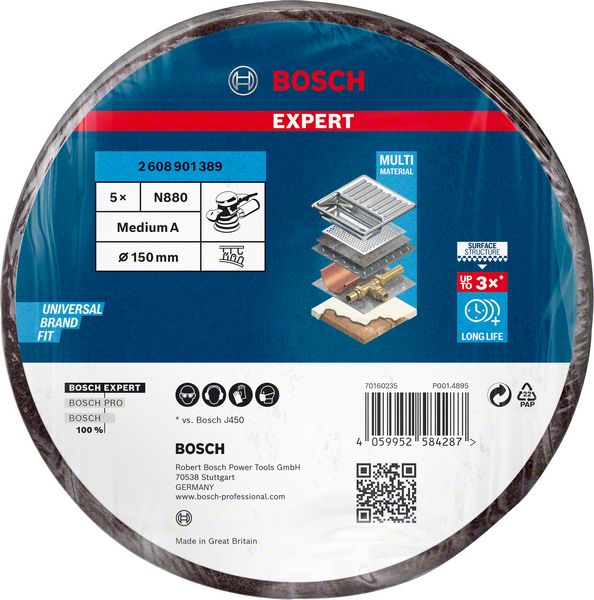 Bosch Vliesscheibe Ø 150 mm K280 mittel (schwarz)