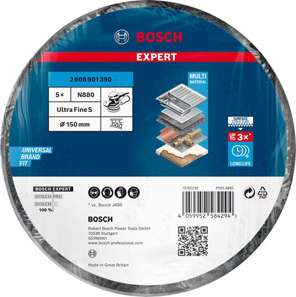 Bosch Vliesscheibe Ø 150 mm K800 Ultrafeines SiC (grau)