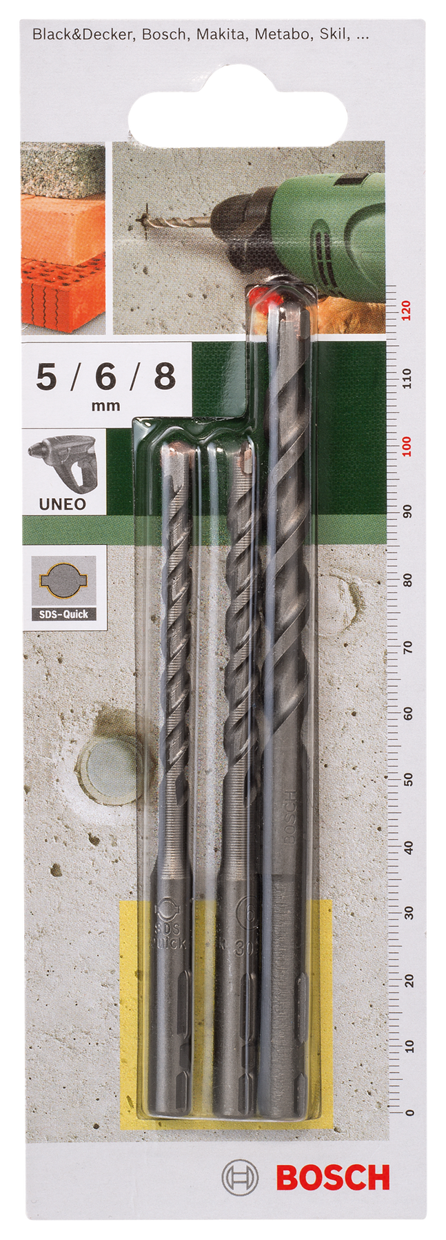 Bosch DIY Uneo Bohrer-Set für Beton mit SDS-Quick Ø 5/6/8 mm 3tlg.