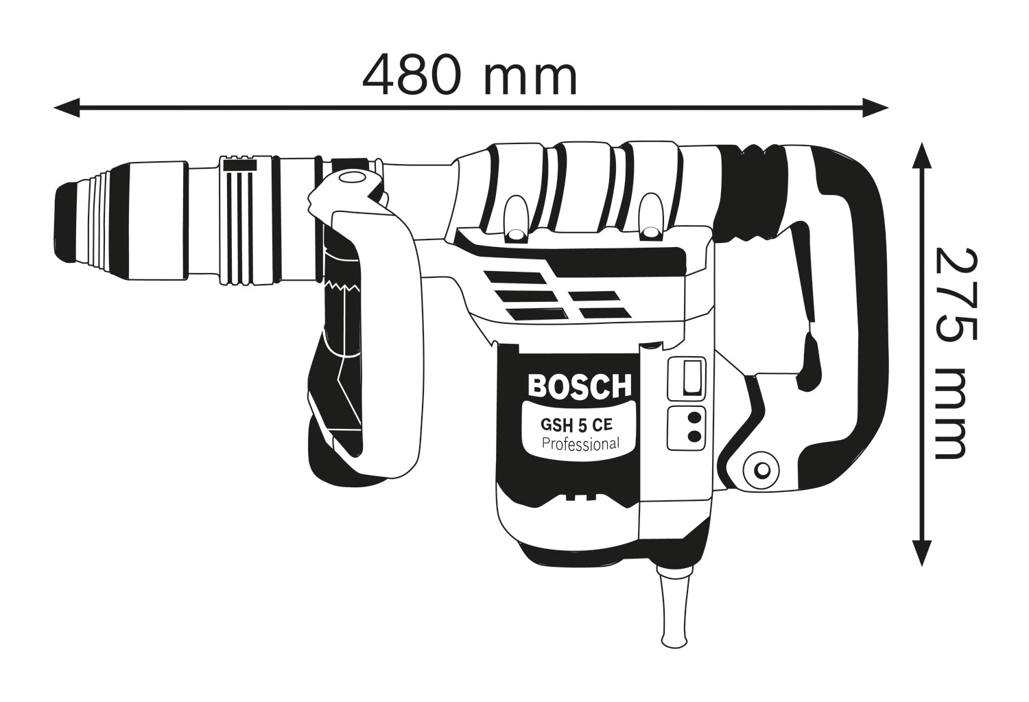 Bosch Professional GSH 5 CE Schlaghammer mit SDS-max 8.3 Joule im Handwerkerkoffer