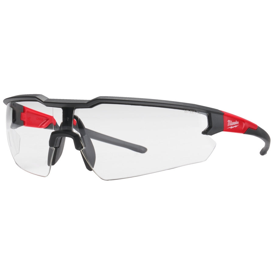 Milwaukee® Schutzbrille EN166 und EN 170 / 172 in klar mit komfortable und flexible Brillenbügel