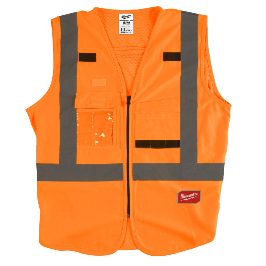 Milwaukee Warnschutzweste einstellbar gelb/orange S/M  L/XL  2XL/3XL mit 10 Taschen zertifiziert