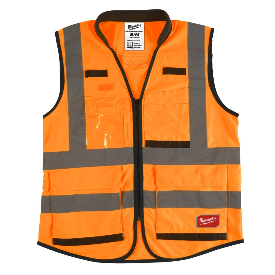 Milwaukee Premium Warnschutzweste mit 15 Taschen in gelb/orange S/M  L/XL  2XL/3XL