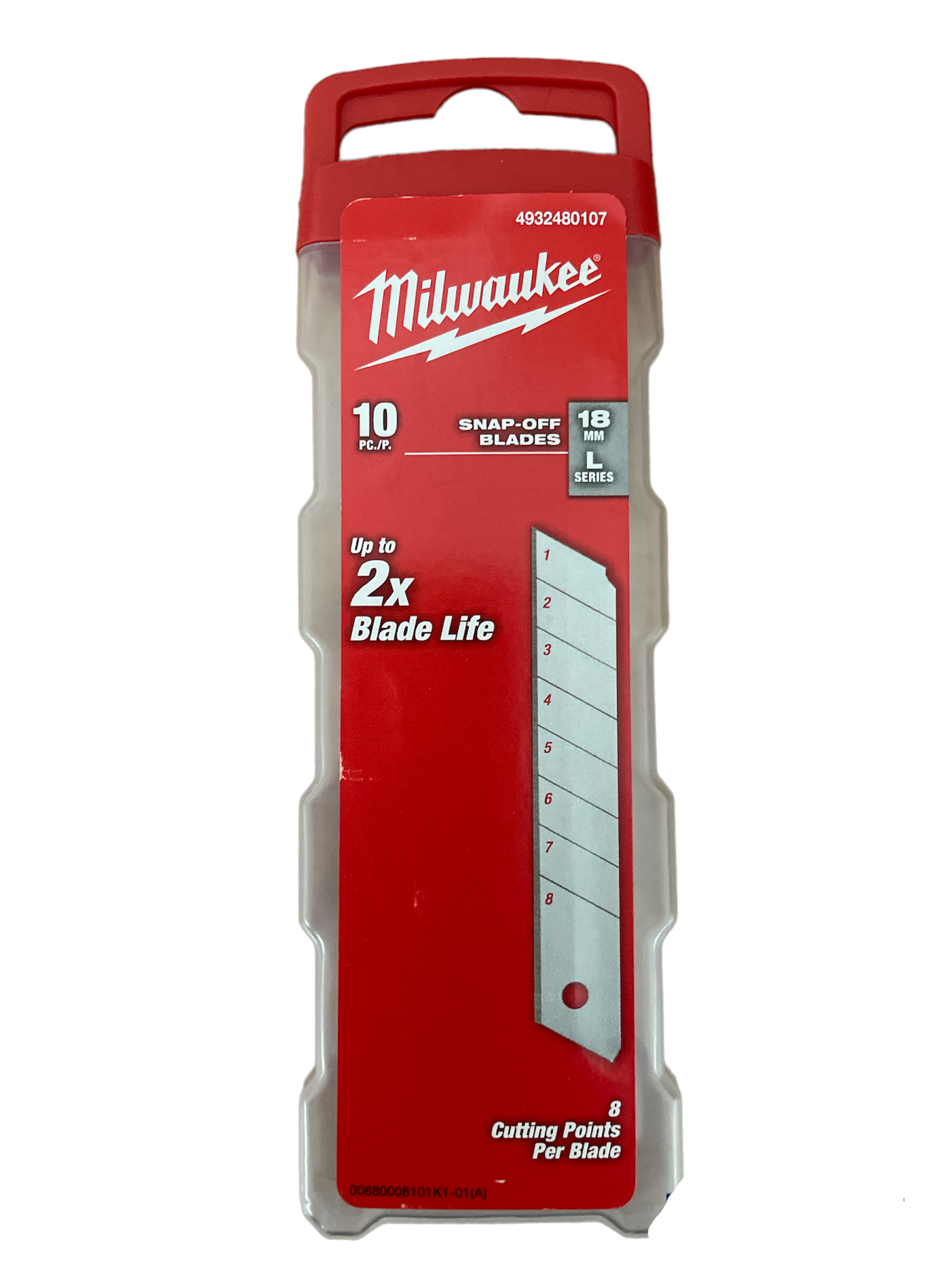 Milwaukee® Abbrechklingen aus Micro Carbide Stahl 18 mm für Cuttermesser im Spender 4932480107