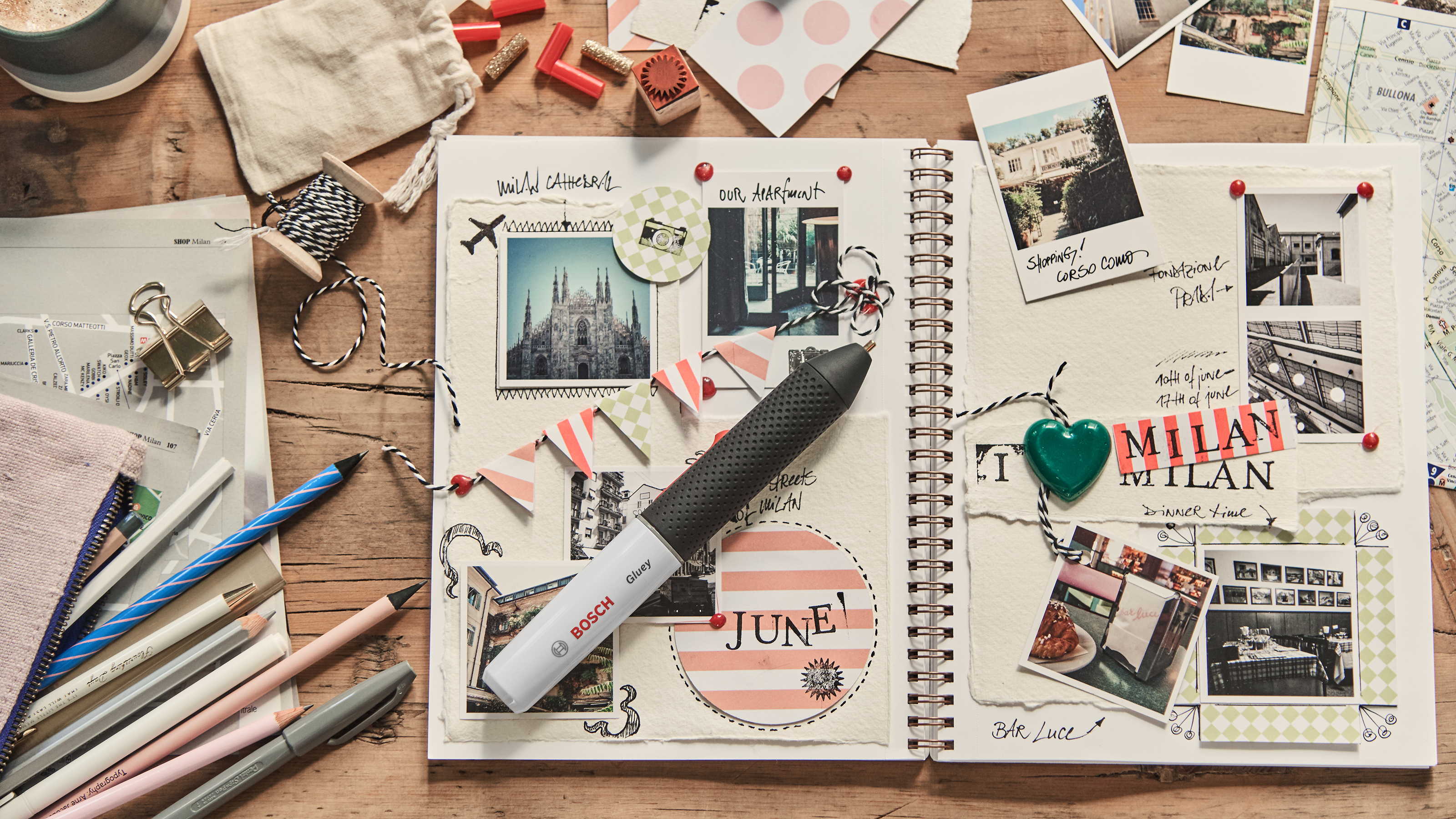 Bosch Akku-Heißklebestift Gluey in verschiedene Farben