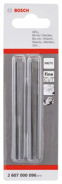 Bosch Carbide-Wendehobelmesser, 82 mm, gerade, 40° für Holz 2 Stück (2607000096)