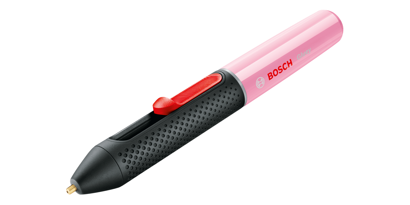 Bosch DIY Akku-Heißklebestift Gluey mit 2x 1,2 V HR06 (AA) und Zubehör Cupcake Pink 06032A2103