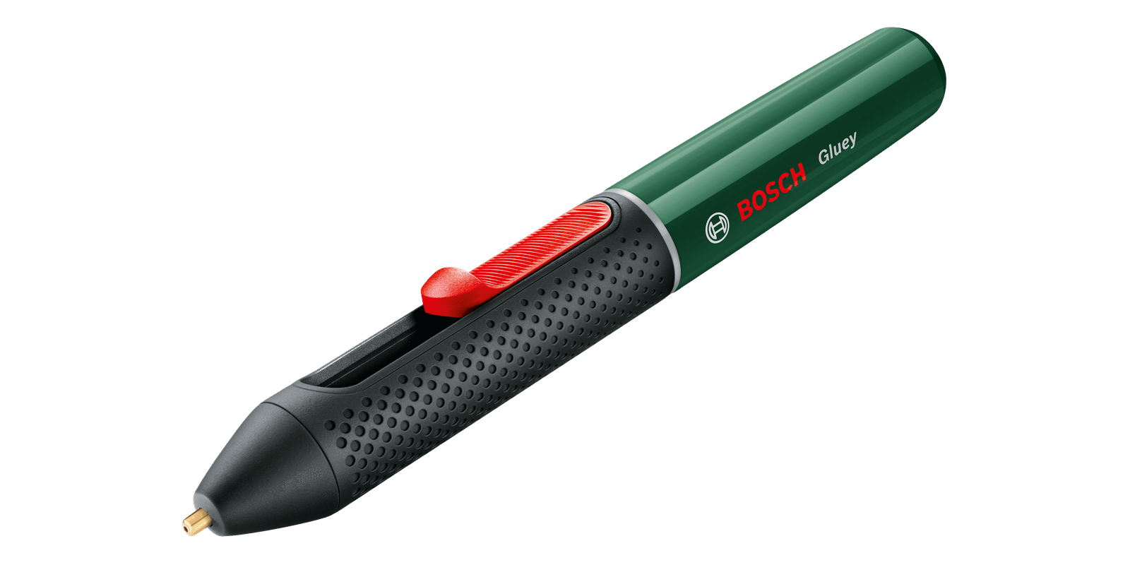 Bosch DIY Akku-Heißklebestift Gluey mit 2x 1,2 V HR06 (AA) und Zubehör Evergreen 06032A2100