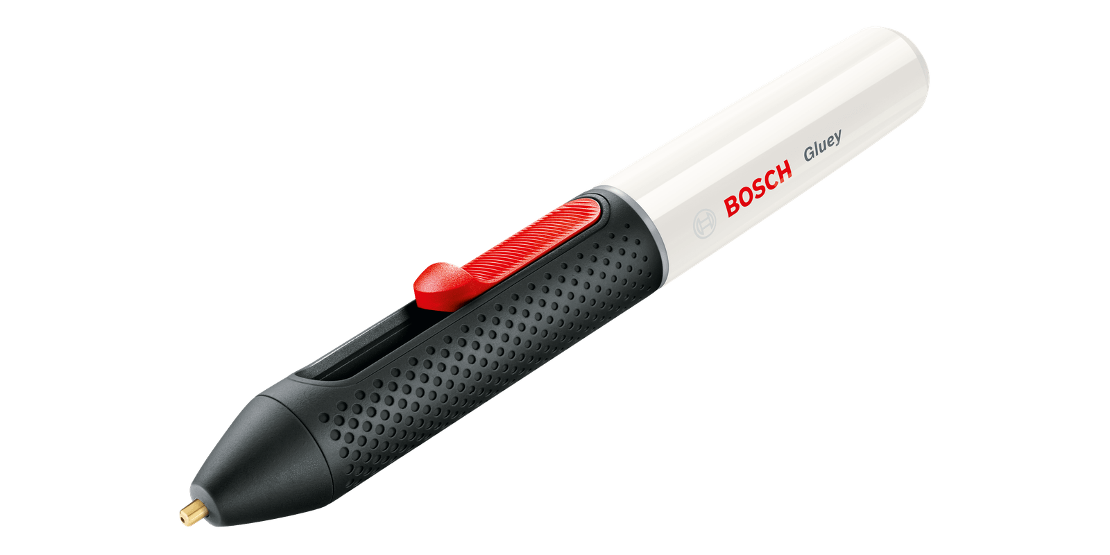 Bosch DIY Akku-Heißklebestift Gluey mit 2x 1,2 V HR06 (AA) und Zubehör Marshmallow 06032A2102